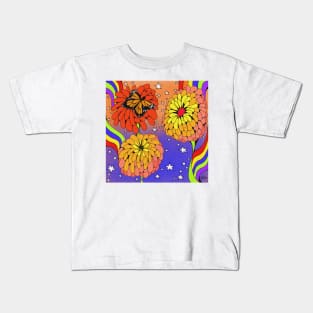 ⭐️ Zany for Queen Lime Orange Blush Zinnias ⭐️ Kids T-Shirt